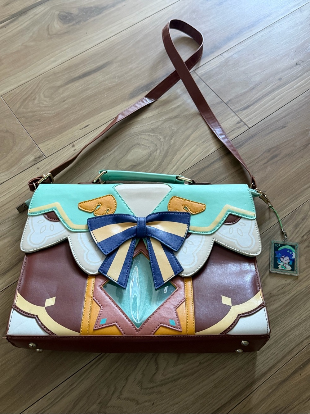 Mint & Brown Bow Accent Crossbody Satchel - Unbranded Do you like it? Send me a